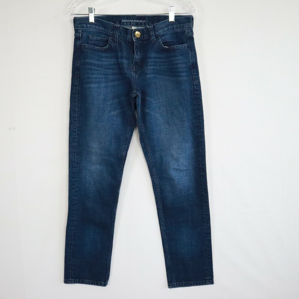 Banana Republic Jeans Womens 26 Slim Boyfriend 5-Pocket Stretch Flex Denim Blue